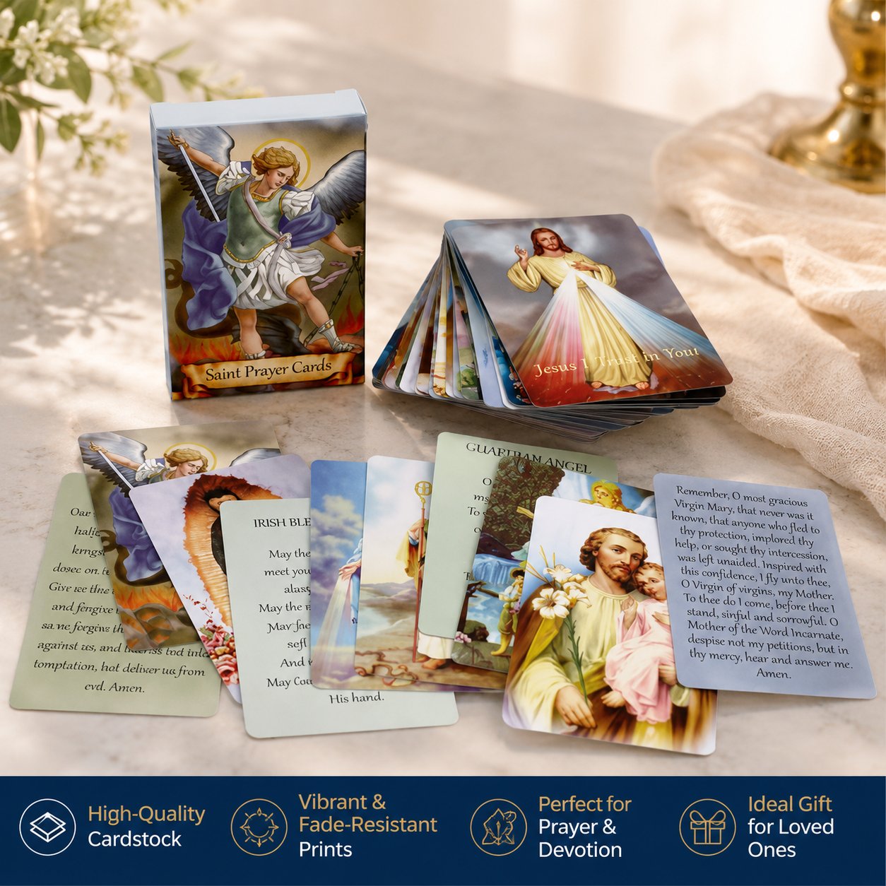 ✝🙏Catholic Faux Leather Holy Card Holder – Pocket Prayer Card Organizer with Snap Closure